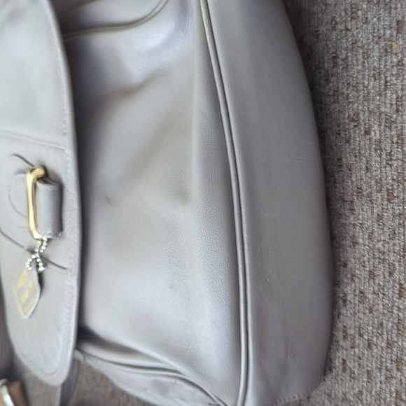 TANO GRAY 100% LEATHER HOBO CROSSBODY HANDBAG - Picture 6 of 10